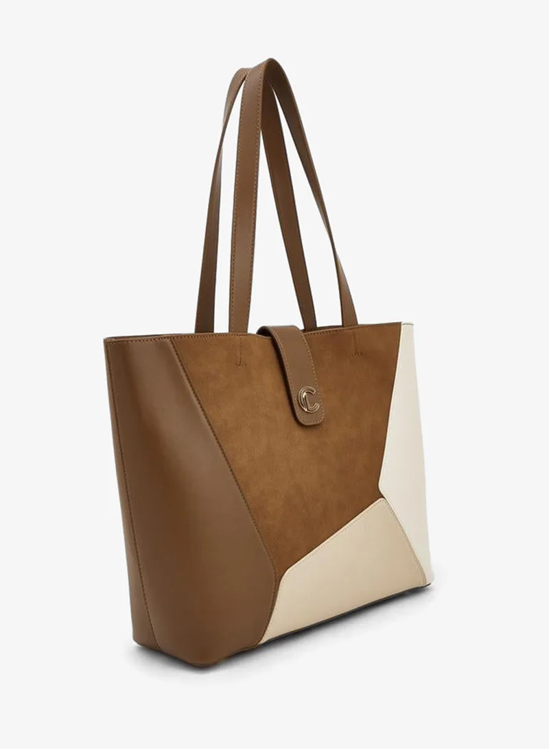 Le Confort MULTICOLOUR Panelled Tote Bag With Pouch for Women | Best Price UAE