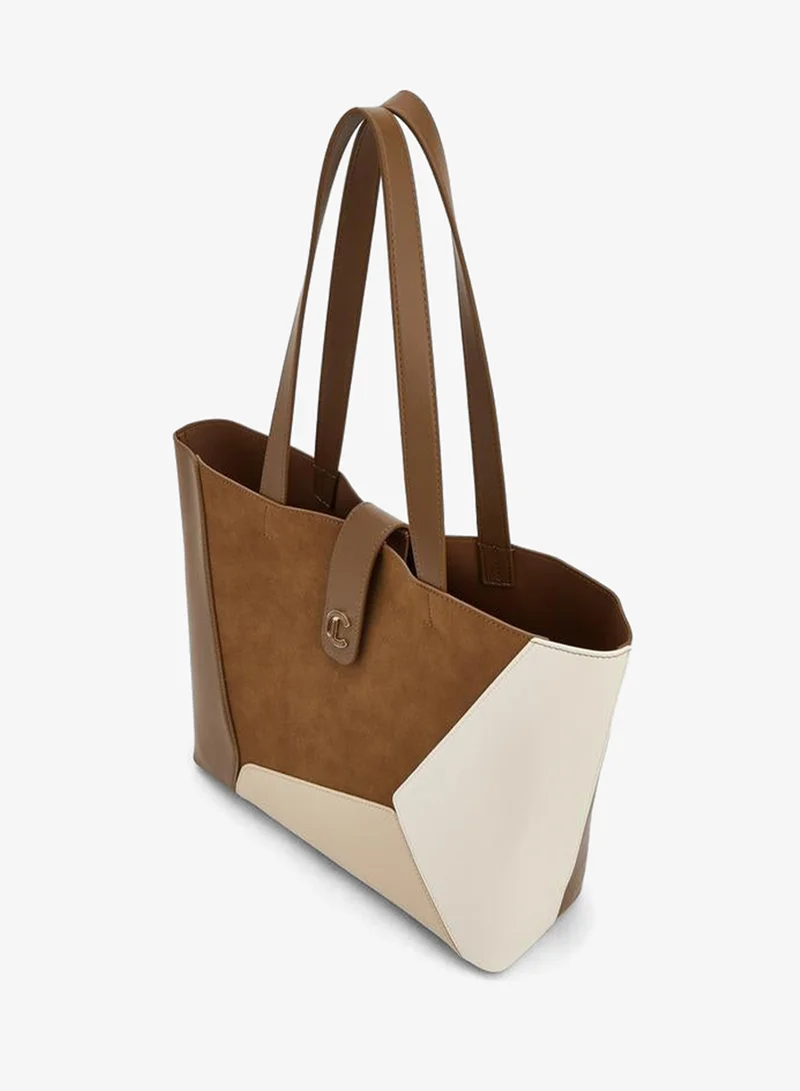 Le Confort MULTICOLOUR Panelled Tote Bag With Pouch for Women | Best Price UAE