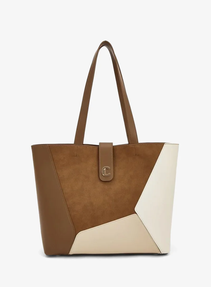 Panelled Tote Bag With Pouch