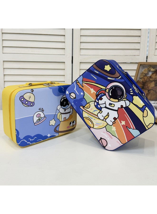 Generic Cosmetic Bag Large Capacity Portable Cosmetic Case Small Suitcase Cute Women's Travel Wash Storage Bag Waterproof-Color:White Lotus Bear Mirrorless Model-Size:12inch - Image 4