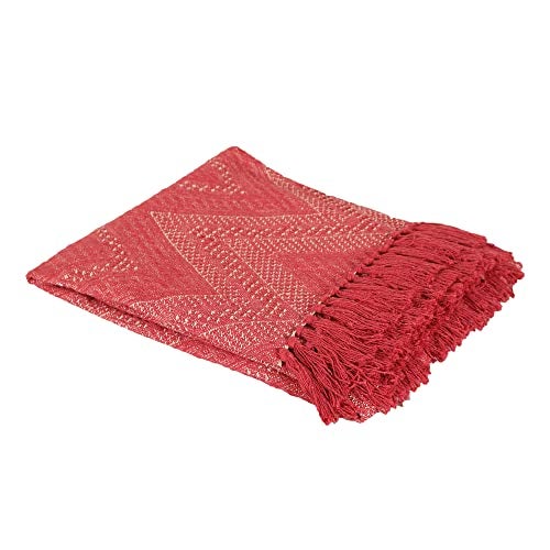 SASHAA WORLD Jewels of India Throw | Throw for Living Room, Sofa, Bed, Chair, Picnic & Used for Gift | Pink Throw Blanket 130X180 Cm - Image 4