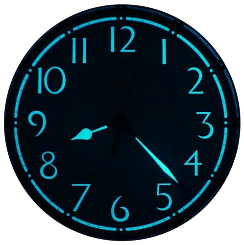 JUSTIME Traditional Schoolhouse Luminious Arabic Regulator Wall Clock, Chiming Wall Clocks with Pendulum & Westminster Chime Hourly, Schoolhouse Wall Decor Battery Operated (Light Wood Grain) - Image 4
