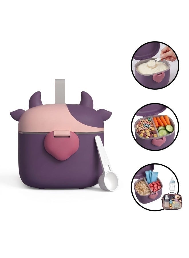 Twisoo Baby Formula Milk Powder Dispenser with Scoop, Airtight, BPA-Free, Spill-Proof, Stackable Snack Storage, Purple - Image 1