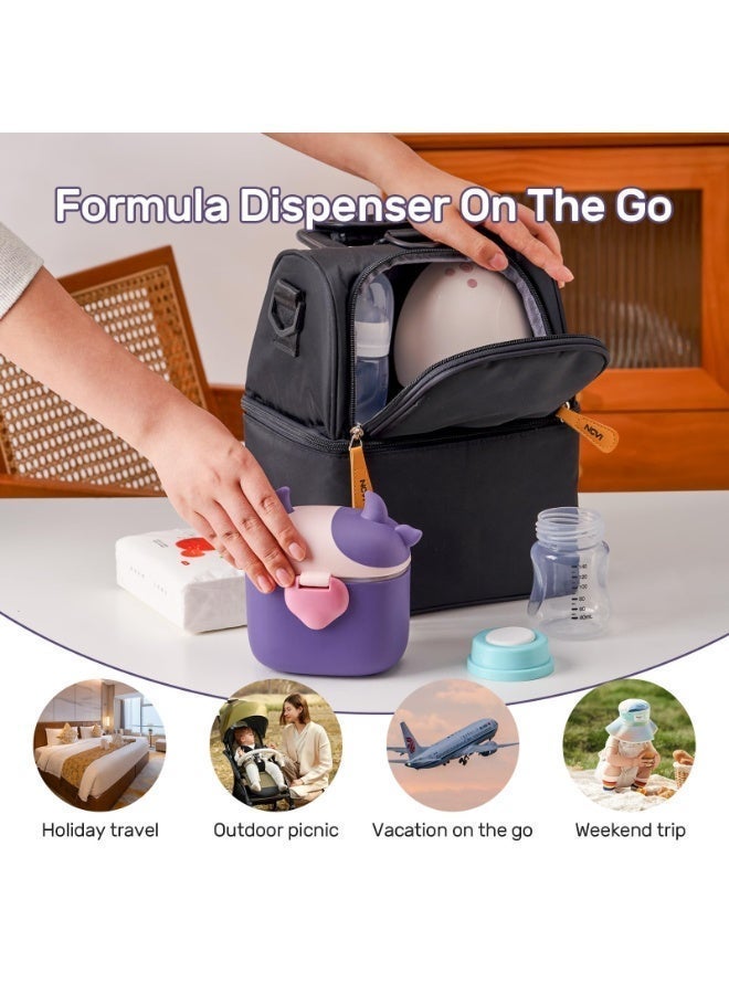 Twisoo Baby Formula Milk Powder Dispenser with Scoop, Airtight, BPA-Free, Spill-Proof, Stackable Snack Storage, Purple - Image 4