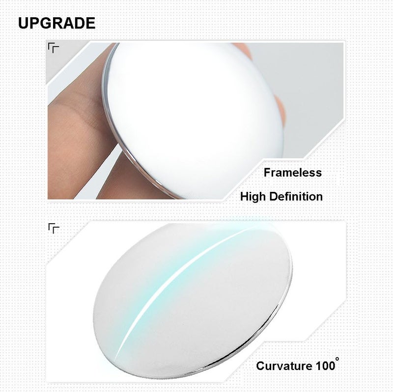 BEEWAY Blind Spot Mirrors - Round Frameless 360° Rotate Adjustable HD Glass Convex Mirror for Car, SUV, Truck - Pack of 2 - Image 3