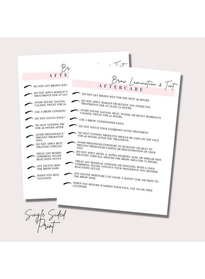 Lashicorn Brow Lamination & Tint Intake Consent And Aftercare Form | Digital Downloads For 8.5 X 11" Inch Paper | Brow Artist Supplies | Pink And White Design - Image 5
