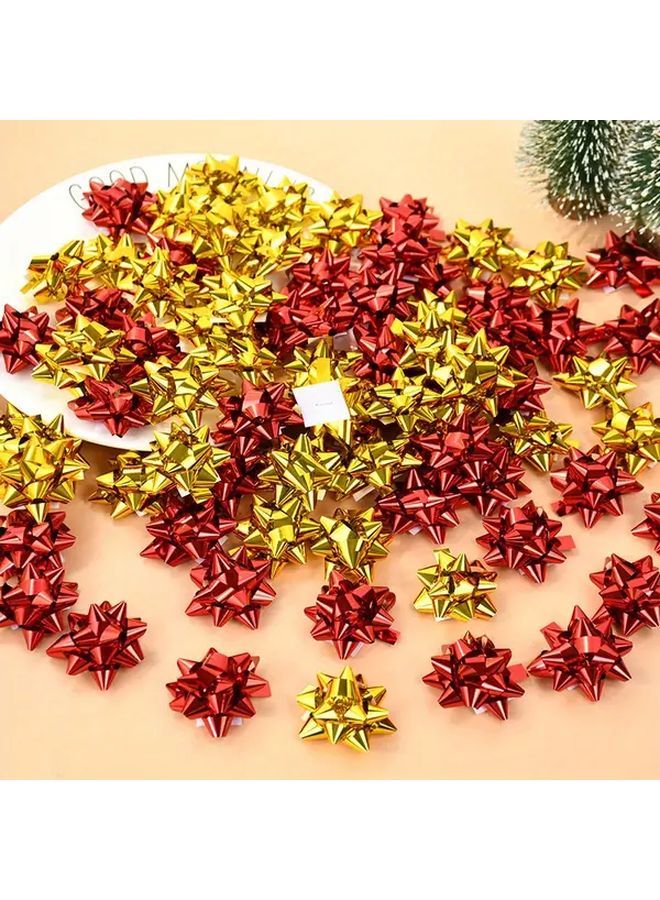 Vintage Christmas Star Bow Plastic Ribbon Bows Holiday Decor Model B02 - Image 1