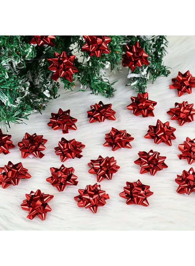 Vintage Christmas Star Bow Plastic Ribbon Bows Holiday Decor Model B02 - Image 2