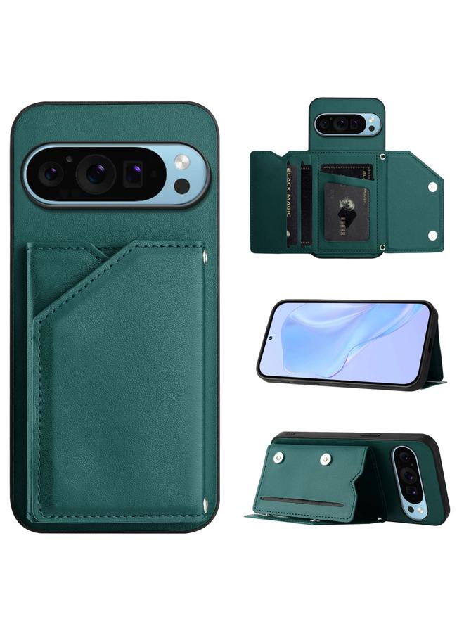 S-TOP Case For Google Pixel 9 Pro Skin Feel Four Card Slots Phone Case with Wrist Strap - Image 1