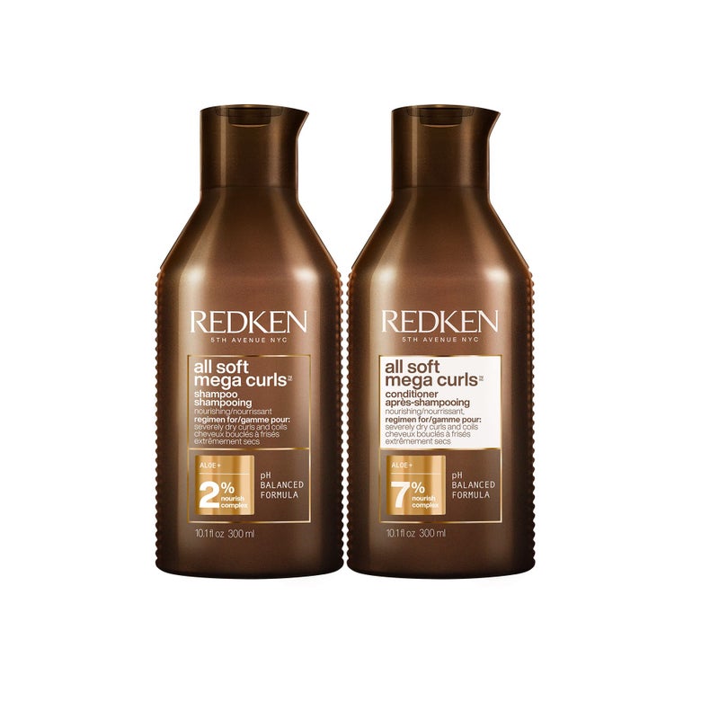REDKEN All Soft Mega Curls Shampoo and Conditioner Set | For Extremely Dry Hair | Sulfate Free Shampoo | For Curly & Coily Hair | Nourishes & Softens Severely Dry Hair | 10.1 Fl Oz (Pack of 2) - Image 1