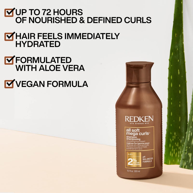 REDKEN All Soft Mega Curls Shampoo and Conditioner Set | For Extremely Dry Hair | Sulfate Free Shampoo | For Curly & Coily Hair | Nourishes & Softens Severely Dry Hair | 10.1 Fl Oz (Pack of 2) - Image 4