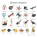 kukifun Sea Animals Toys Figures 21Pcs Plastic Marine Creature Shark Fish Starfish Crab Lobster Octopus Seahorse Coral Jellyfish Ocean Life for Kids Birthday Party Favor Cake Decoration - Image 4