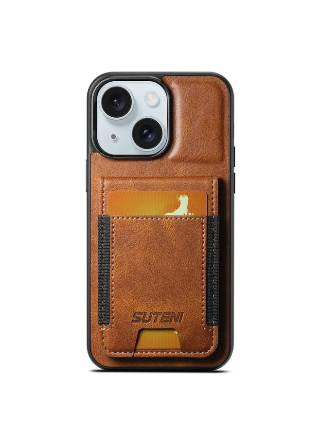 Case For iPhone 15 Plus H03 Oil Wax Leather Wallet Stand Back Phone Case