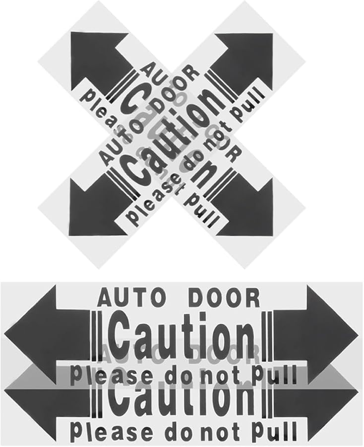 4 Pcs Automatic Car Door Warning Stickers High Adhesive Do Not Pull Decals Black - Image 1