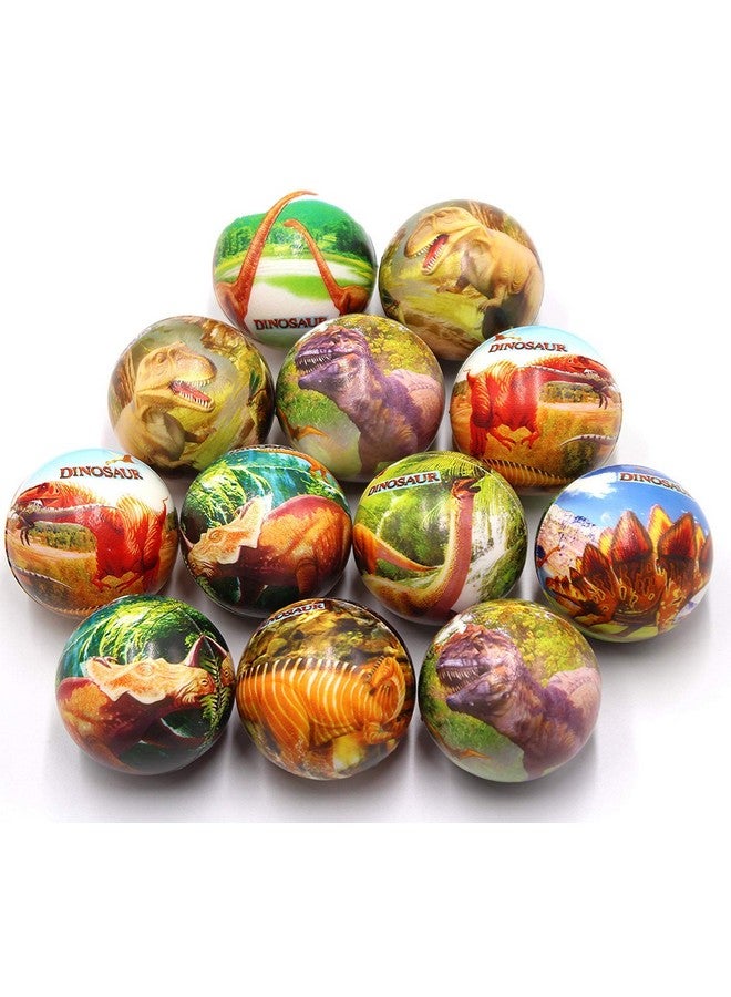 FIVOENDAR Set Of 12 Fun Face Stress Balls Cute Hand Wrist Stress Reliefs Squeeze Balls For Kids And Adults At School Or Office Party Favors (Yellow Color Random Faces) (Dinosaur) - Image 1