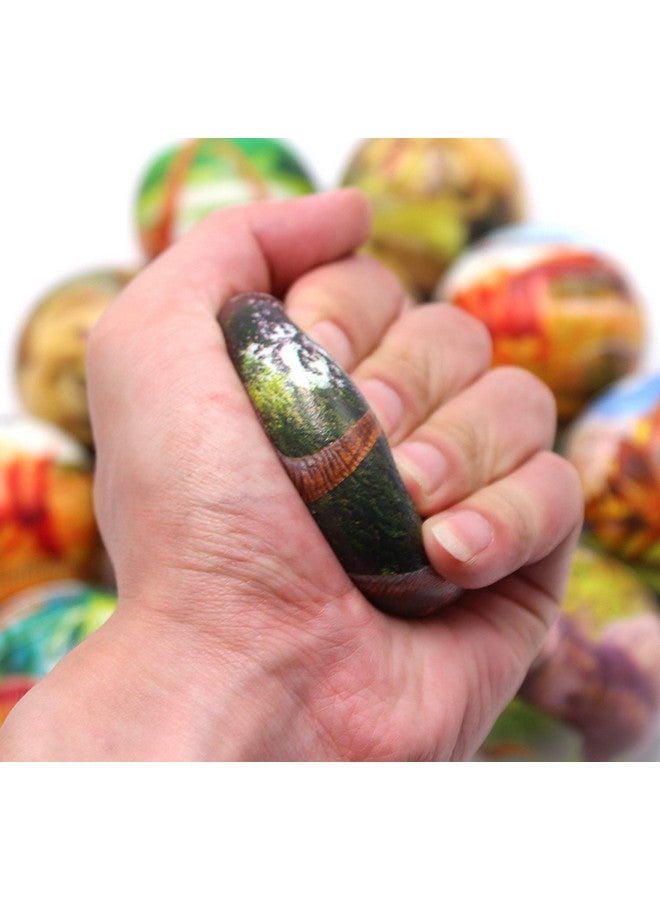 FIVOENDAR Set Of 12 Fun Face Stress Balls Cute Hand Wrist Stress Reliefs Squeeze Balls For Kids And Adults At School Or Office Party Favors (Yellow Color Random Faces) (Dinosaur) - Image 5