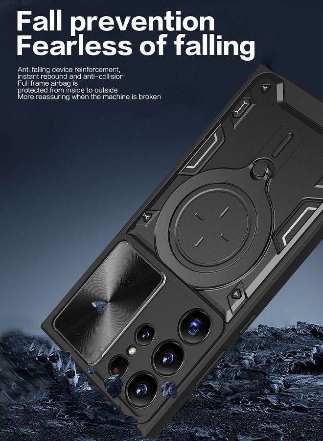 DUNISO Samsung Galaxy S23 Ultra Phone Case 6.8 Inch Sliding Camera Cover Anti-drop Multi-layer Design Phone Cover with Magnetic Stand [Compatible with Magsafe] for Galaxy S23 Ultra - Image 3