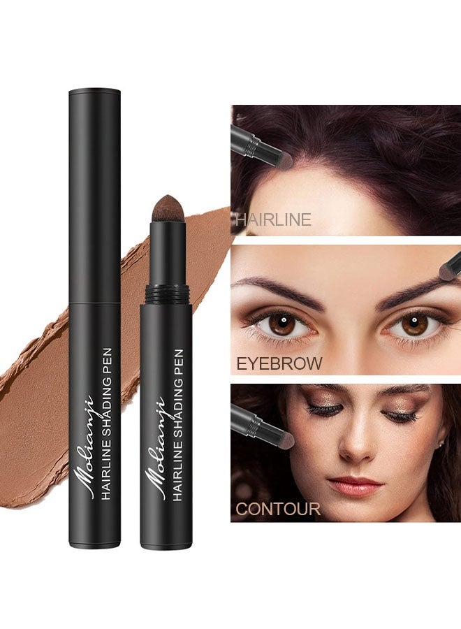 ماكس فاين قلم ظل خط الشعر، مسحوق تعبئة الشعر لجذور الشعر، مسحوق مليء بالحجم لتعبئة خطوط الشعر المتراجعة والبقع الصلعاء والفراق الواسع في الجبهة والجانب، عصا إنهاء خط الشعر مقاومة للعرق للنساء والرجال 03#قهوة - Image 1