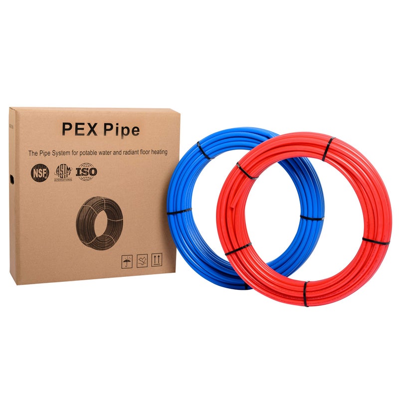 EFIELD 1/2 inch 2x75 ft Pex-b Pipe/Tool Kit- Pex-b Pipe/Tubing Blue & Red 150ft, Crimping Tool, Pipe Cutter, 30 Pieces Stainless Steel Clamps,(AB-2-75-KIT) - Image 2