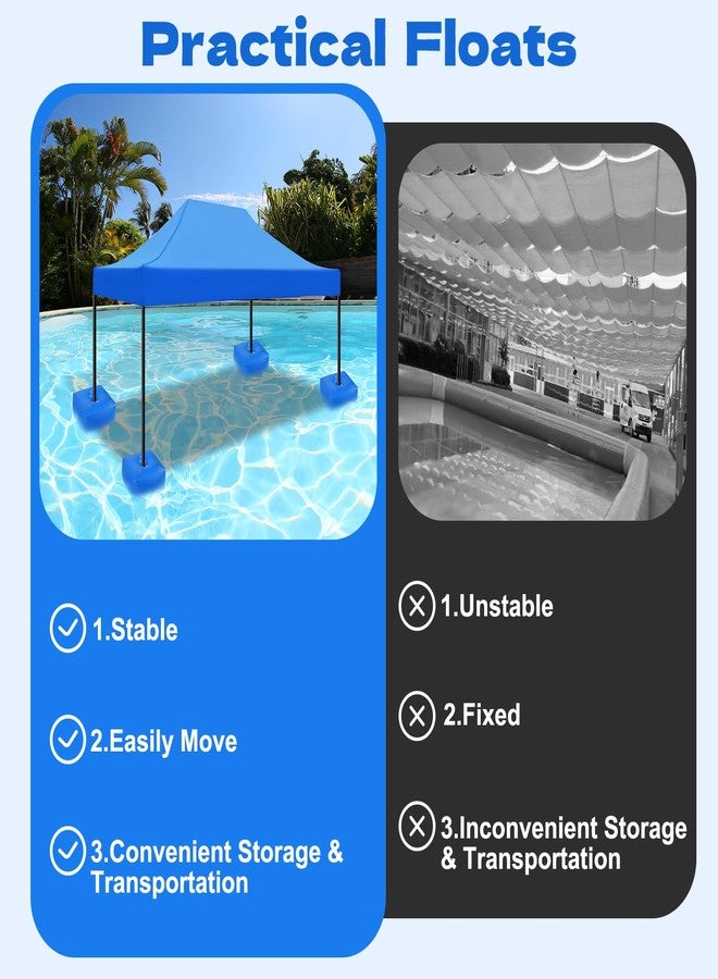 Hlimior Sunshade Float Kit, 4 Pcs Floats with Hand Air Pump 20 Zip Ties, 17.7"x17.7"x10" Thickened PVC Floating Base for Pools Lakes Beaches, Water Tent Not Included, Blue - Image 4