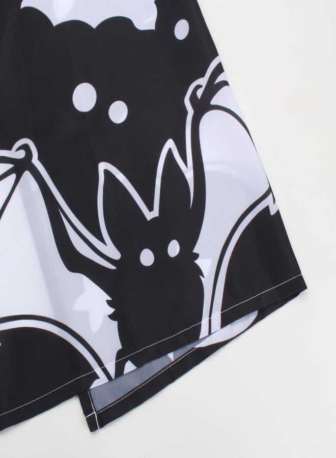 BIVINAR ستارة دش هالوين من بيفينار، ستائر دش قرع هالوين وخفافيش سوداء للحمام، 72 × 72 بوصة - Image 4