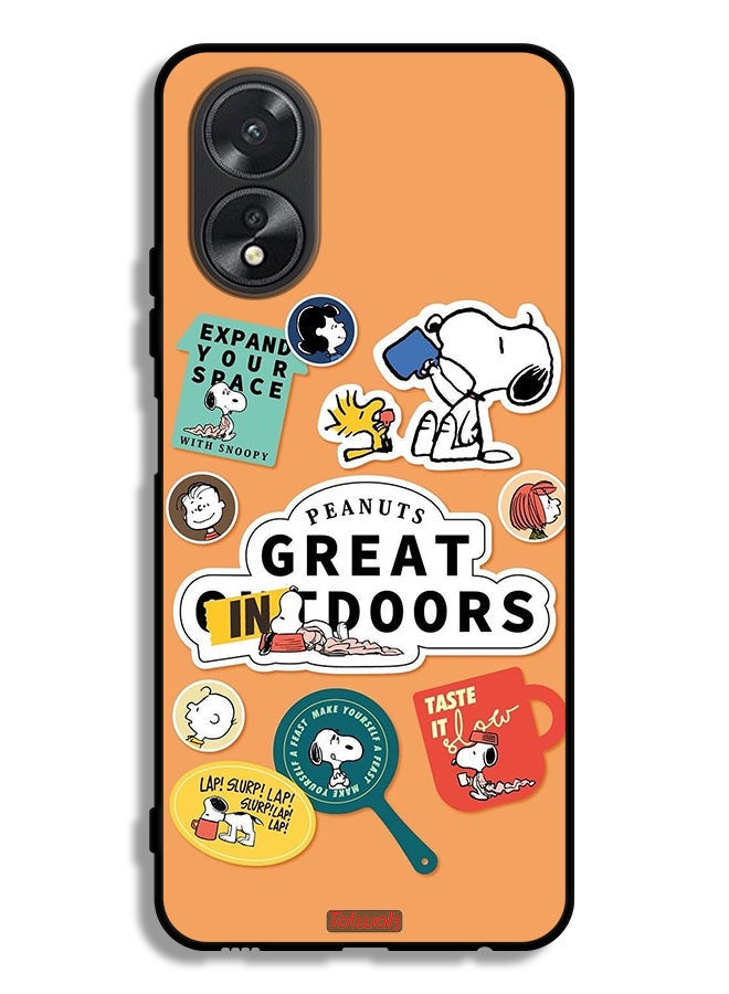 Tolwak Oppo A38 Protective Case Cover Peanuts Stickers - Image 1