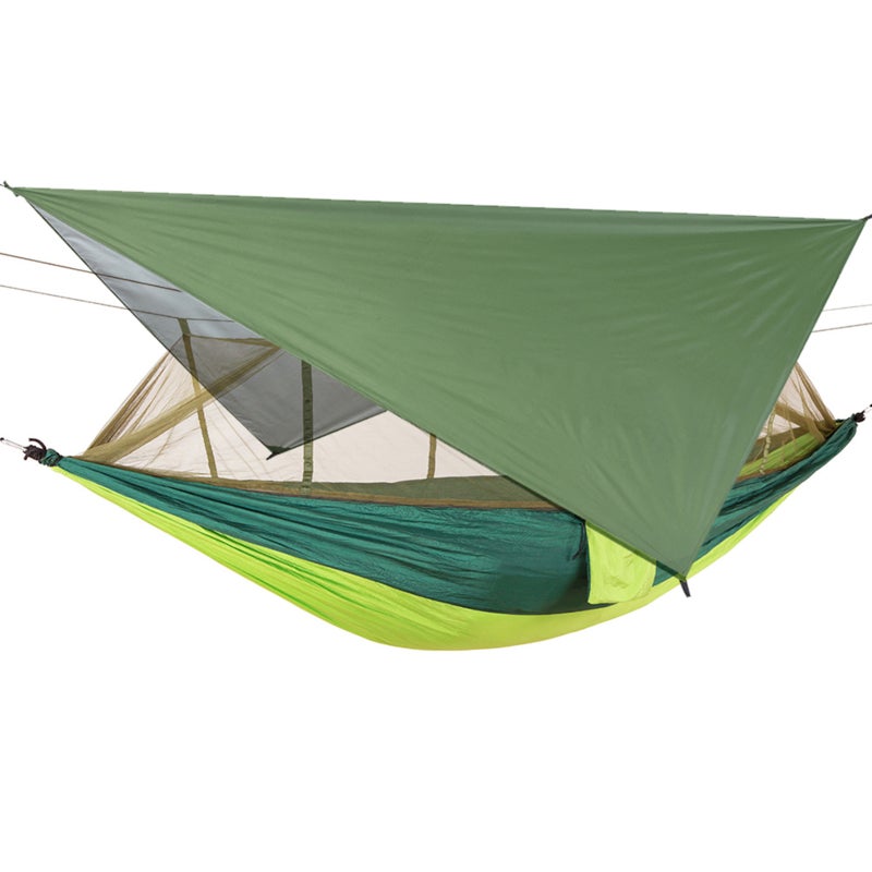 Mosquito Repellent Net Hammock with Waterproof Sunshade Canopy Outdoor Camping Travel Hiking Beach Supplies - Image 1