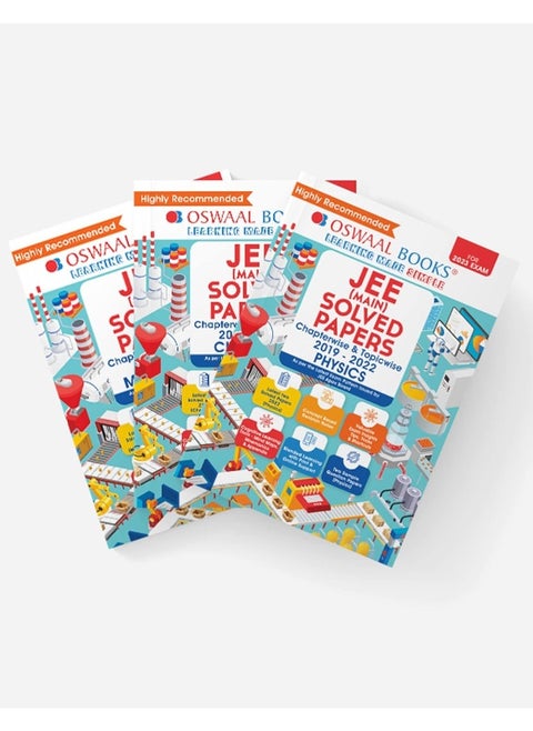 Oswaal JEE Main Solved Papers (2019 - 2022 All shifts 32 Papers) Physics, Chemistry & Mathematics (Set of 3 books) (For 2023 Exam)