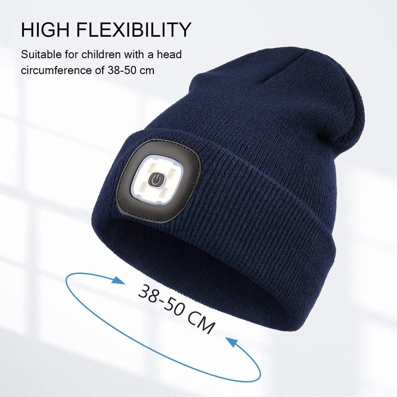 YunTuo Store LED Beanie for Kids, Unisex Rechargeable Headlamp Hat Winter Night Lighted Cap, Gifts for Kids Boys Girls - Image 5