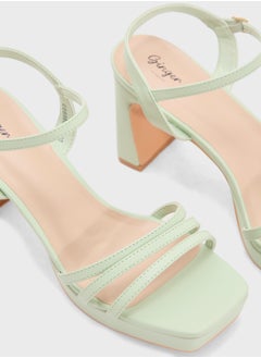 Ginger Square Toe Ankle Strap Platform Heel Sandal  - Image 4