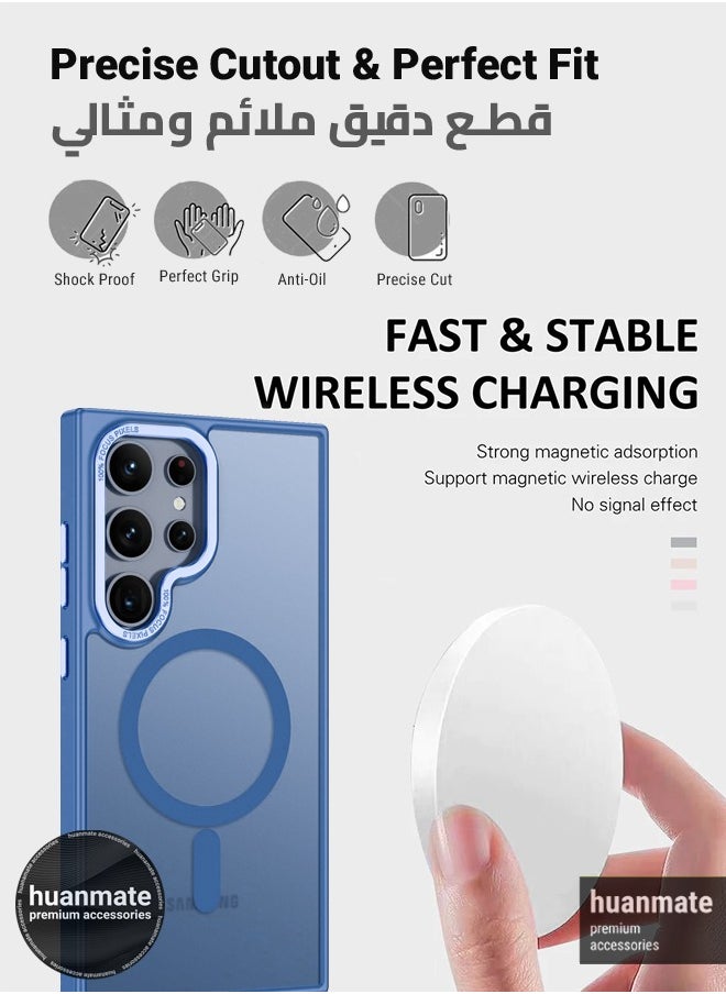 huanmate - Samsung Galaxy S24 Ultra MagSafe Case Light Blue - High-Grade Strong Magnets, Wireless Charging Compatible, Shockproof, Anti-Scratch Ultra Slim Magnetic Cover for Samsung Galaxy S24 Ultra - Image 1