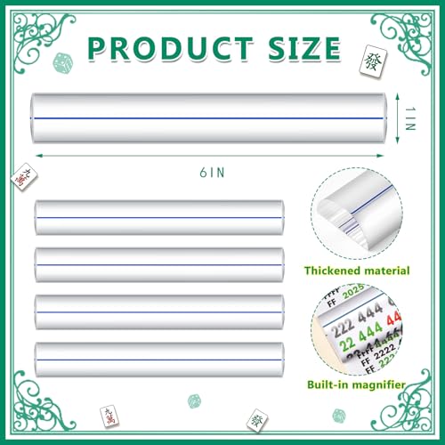Relaxweex 4 Pcs Mahjong Line Magnifying Finder Mahjong Line Reader for Beginners Acrylic Thickened Rules Reader for Strategy Parties Competitions Gift for Players - Image 5