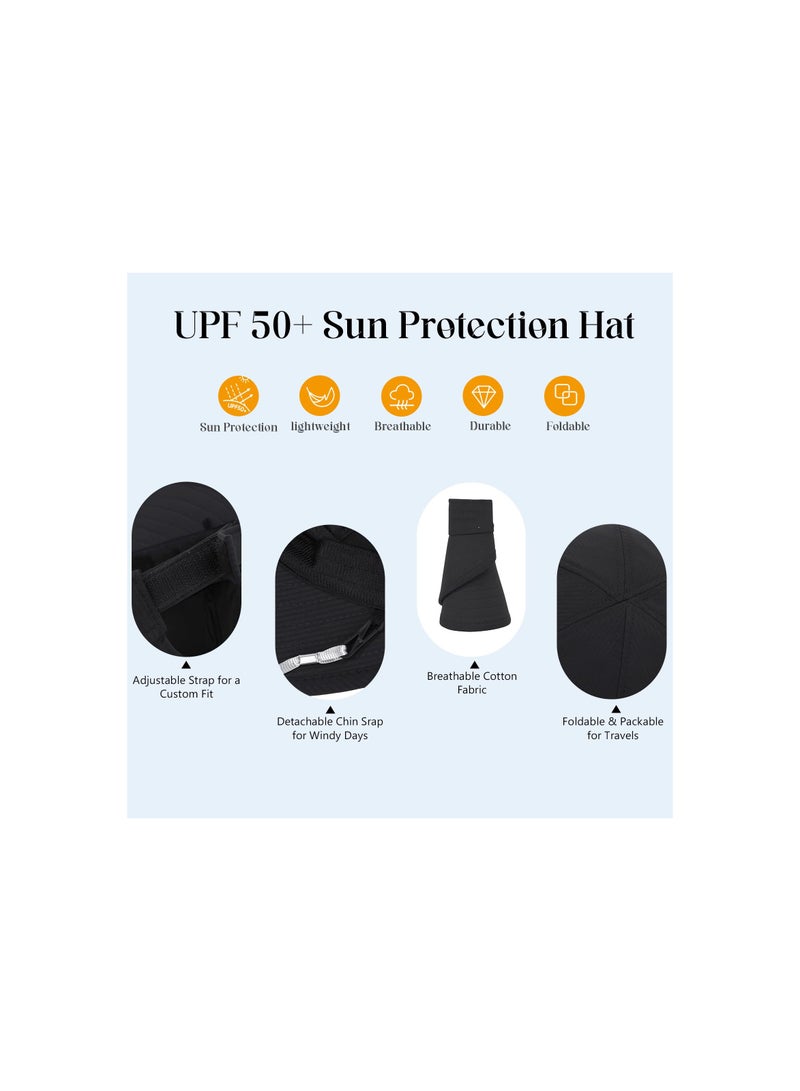 2-in-1 Zip-Off Visor Sun Hat for Women - Wide Brim UV Protection Beach Hat, Packable Golf Hat for Casual Wear & Outdoor Activities, Perfect for Summer Days.