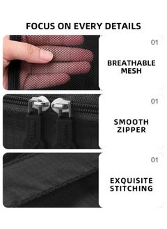 Generic 6 Pcs Travel Organizer Storage Bags Suitcase Packing Cubes Cases Portable Wardrobe Luggage Clothes Shoe Pouch Fold (Black)  - Image 5