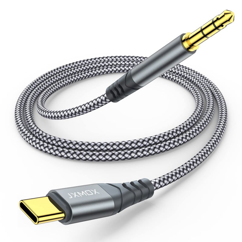 JXMOX USB C to 3.5mm Audio Aux Jack Cable (4ft), Type C to 3.5mm Headphone Car Stereo Cord Compatible with iPhone 17 16 15 Pro Max Air, Samsung Galaxy S25 S24 S23 S22 S21 Note 20, Pixel 9 8, iPad Pro - Image 1