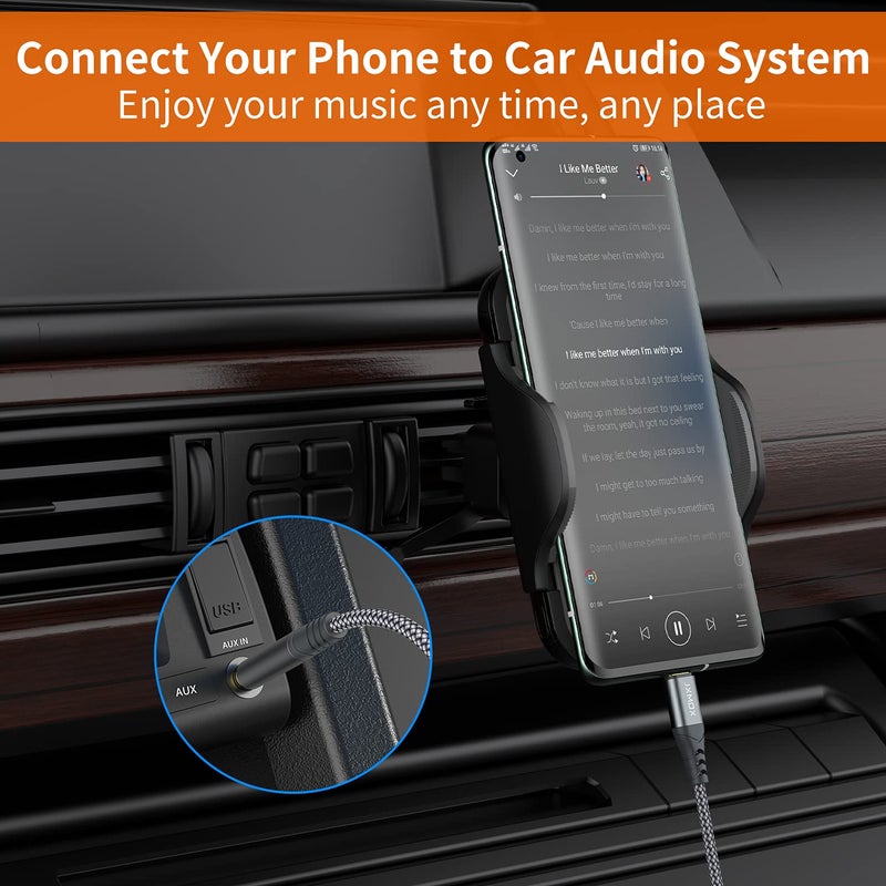 JXMOX USB C to 3.5mm Audio Aux Jack Cable (4ft), Type C to 3.5mm Headphone Car Stereo Cord Compatible with iPhone 17 16 15 Pro Max Air, Samsung Galaxy S25 S24 S23 S22 S21 Note 20, Pixel 9 8, iPad Pro - Image 4