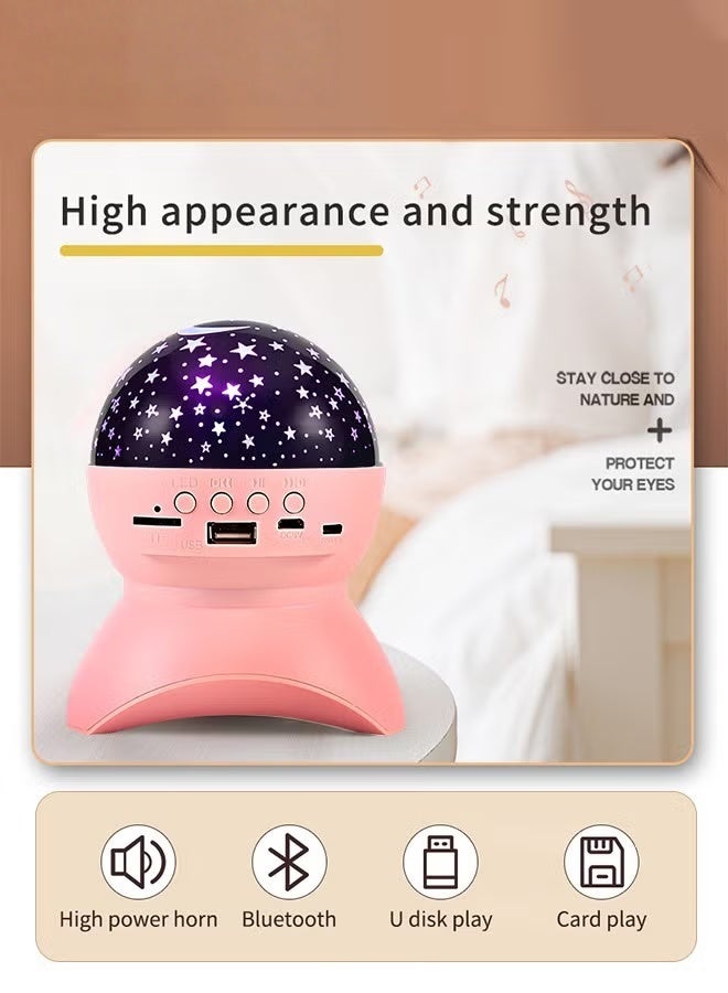 ستاري سكاي ليل ضوء بروجيكتور,ستار بروجيكتور,غرفة النوم للأطفال ضوء الليل,جالاكسي ضوء بروجيكتور مع مكبر صوت بلوتوث,360 درجة الدوران,مصباح إسقاط الجدول القابل لإعادة الشحن USB,الهدايا الرومانسية,الوردي,, - Image 3