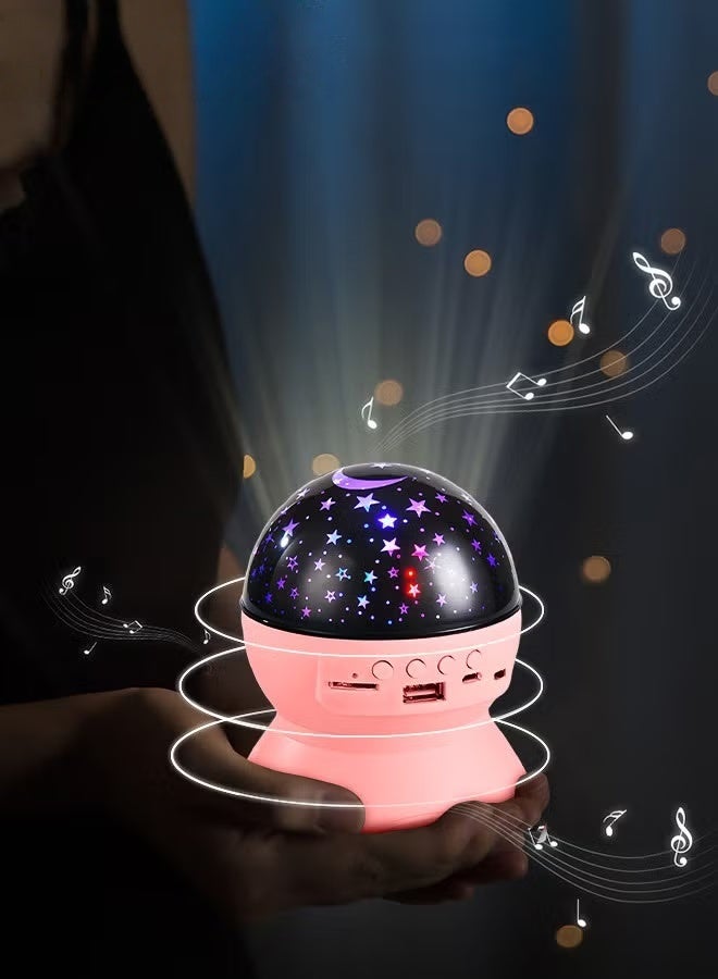 ستاري سكاي ليل ضوء بروجيكتور,ستار بروجيكتور,غرفة النوم للأطفال ضوء الليل,جالاكسي ضوء بروجيكتور مع مكبر صوت بلوتوث,360 درجة الدوران,مصباح إسقاط الجدول القابل لإعادة الشحن USB,الهدايا الرومانسية,الوردي,, - Image 5