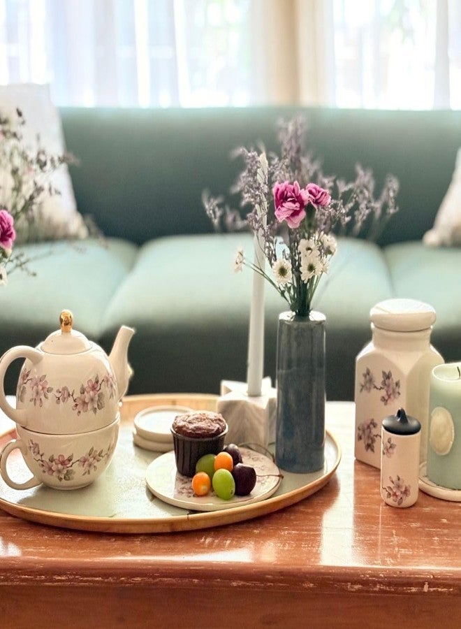 SOBE DECOR طقم ملح وفلفل ماغنوليا من سوبي ديكور | طقم ملح وفلفل من الخزف الحجري بنقشة ماغنوليا | مصنوع من أجل العملية والأناقة الدائمة | مثالي لتقديمه كهدية أو لإضفاء لمسة مميزة على وجباتك اليومية. - Image 4