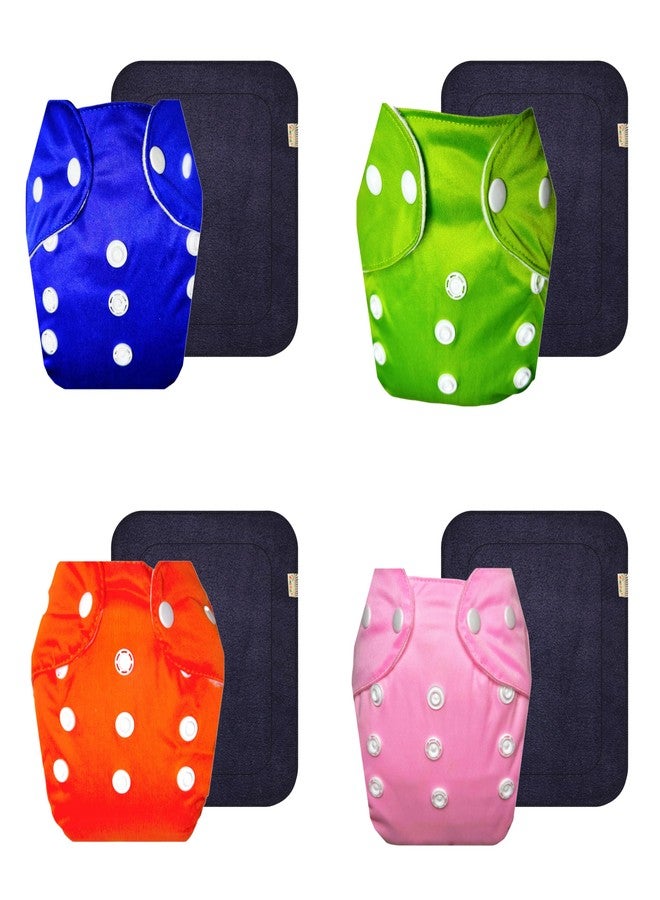 Dumbledo Lite Cloth Diaper with Black Insert (Pack of 4) | Snug Fit | Leakproof | Adjustable Snaps | Designed by Moms | 3 Months - 2 Years | Unisex Baby - Image 1