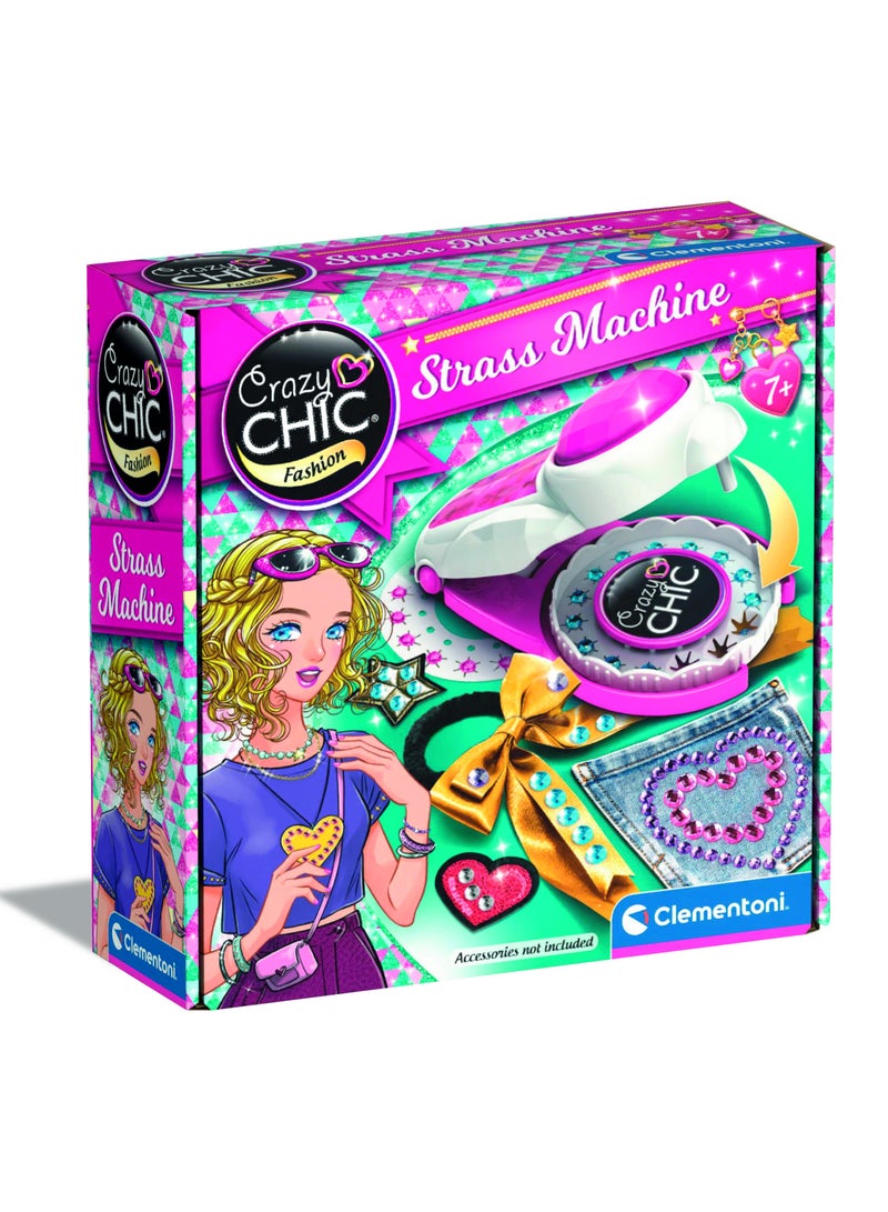 Clementoni Crazy Chic  Strass Machine | Rhinestone Machine | Do it Youself | Pretend Play | Arts & Crafts | Personalized | Easy to Use | Develops Fine Motor Skills & Creativity | Colorful and Customizable | Fashionable | Perfect Gift for Fashion Lovers! | Accessories Not Included - Image 1