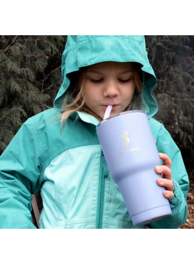 اكوابيلي كوب سفر معزول بتفريغ الهواء TR28 مع شفاطة سيليكون، لون أزرق جينز، سعة 28 أونصة - Image 1