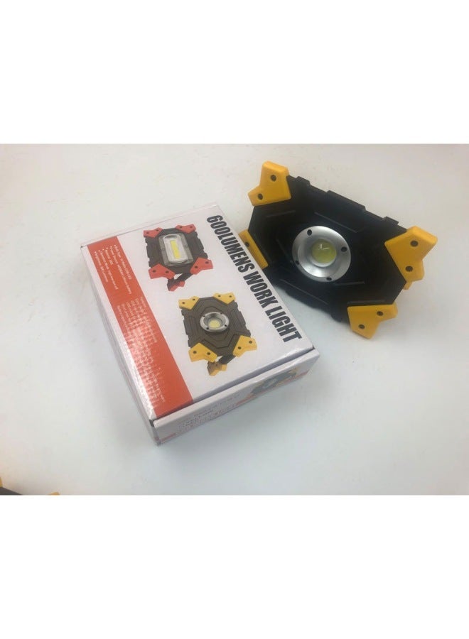 Loquat COB Work Light Rectangular Maintenance Auto Repair Light USB Rechargeable Warning Light Outdoor Emergency Flashlight Camping Light-Color:Charging Round COB (including 3 Sections 18650) - Image 1