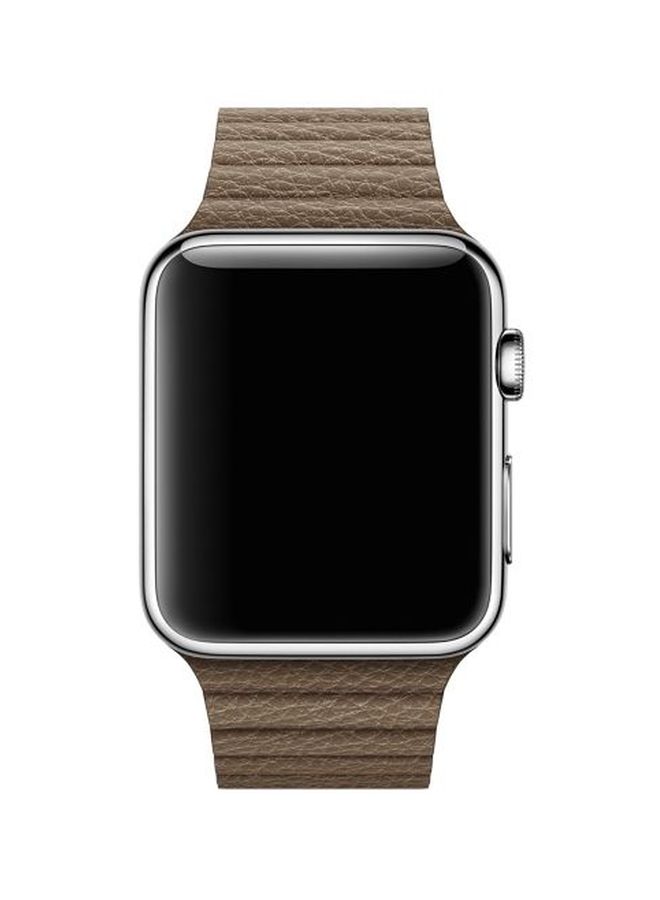 NIBEMINENT Replacement Leather Band For Apple Watch 42mm Brown - Image 3