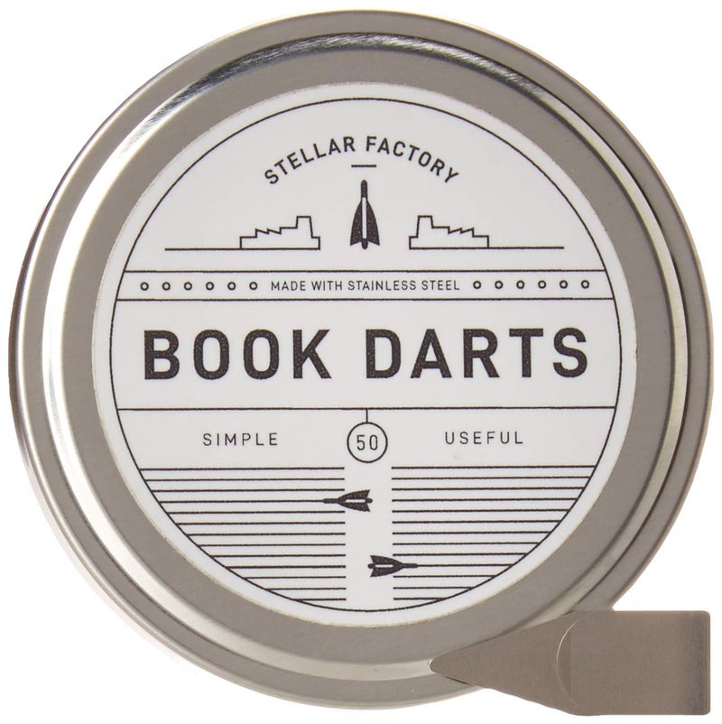 Stellar Factory Book Darts: Thin Stainless Steel Mini Bookmarks - 50 Count - Image 1