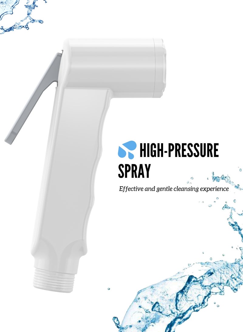 MAAT White Shattaf Handle Only | Replacement Bidet Spray Handle | Durable Plastic Toilet Sprayer Head | Handheld Hygiene Spray for Bathroom Use - Image 1