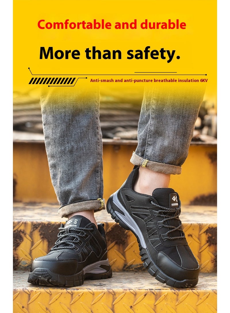 أحذية رجالية ذات أصابع فولاذية وخفيفة الوزن وآمنة ومريحة ومقاومة للثقب وأحذية عمل غير قابلة للتدمير وأحذية رياضية أنيقة. - Image 1