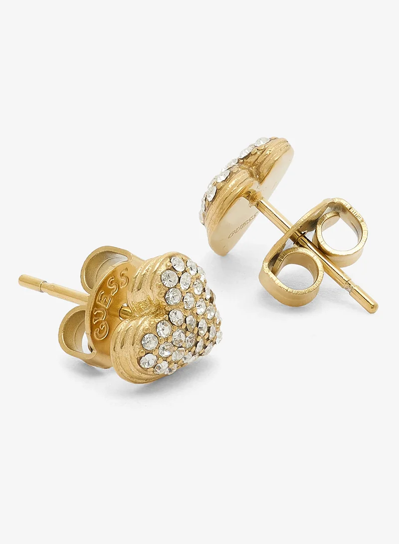 GUESS Heart Pave Stud Earrings