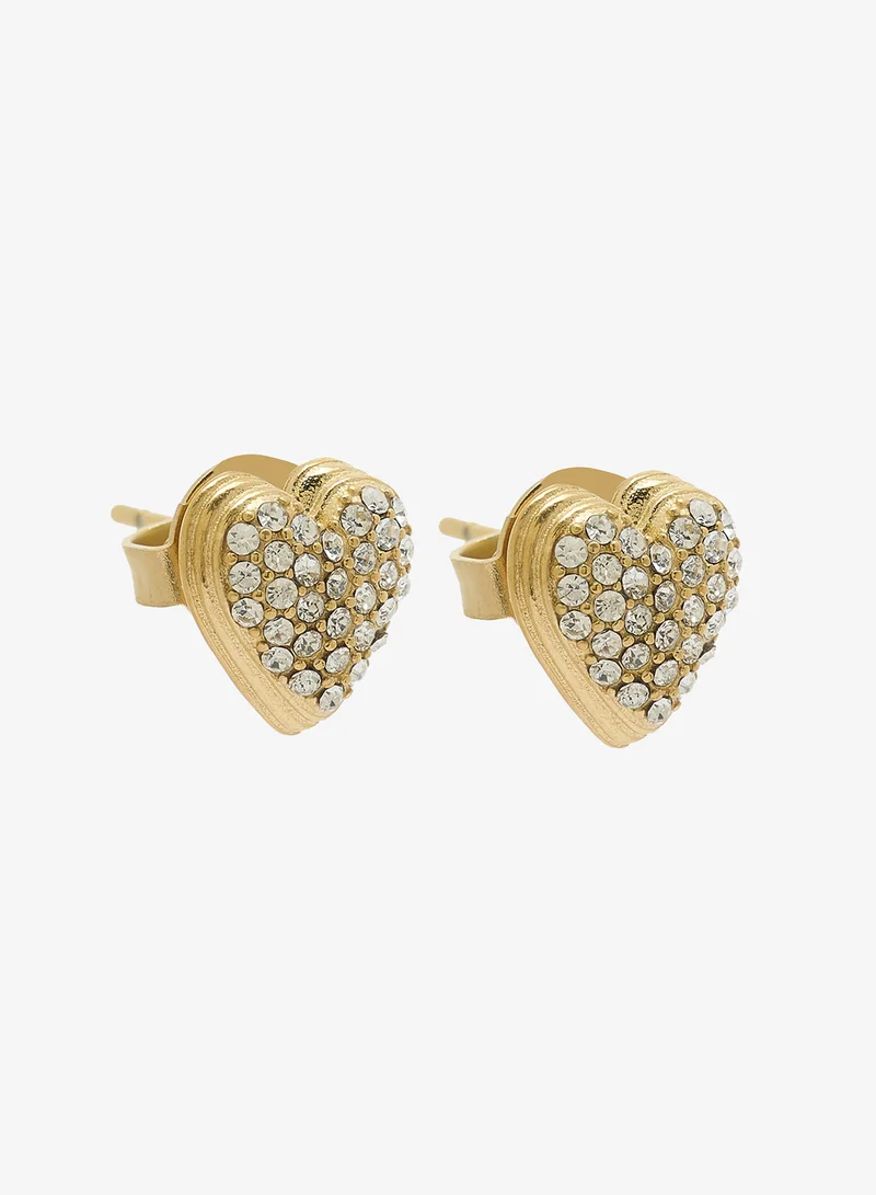 GUESS Heart Pave Stud Earrings