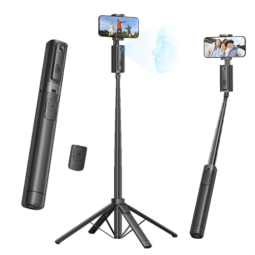 Fuloview Auto Face Tracking Tripod,67''Phone Tripod for iPhone,360° Rotation Follows Your Movement,Bluetooth Remote,Phone Holder for Vlog,Live Streaming, Video Call,Content Creators. - Image 1
